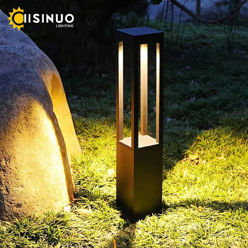 Outdoor Landscape Path Lights 30mc 40cm 60cm 80cm Waterproof Aluminum LED Cuboid Pathway Lighting for Driveway Lawn Patio Garden 3