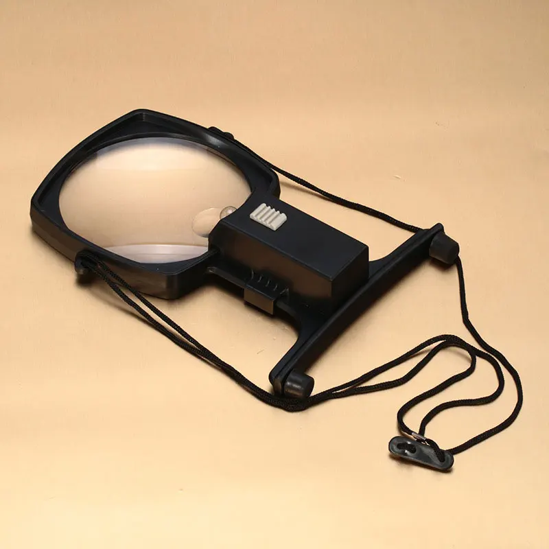 2 LED Hands Free Loupe Lighted Magnifying Glass Neck Hanging/Desktop Style  Tool for Seniors Sewing