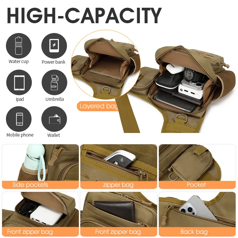 Nylon Outdoor Sports Crossbody Shoulder Bag for Men