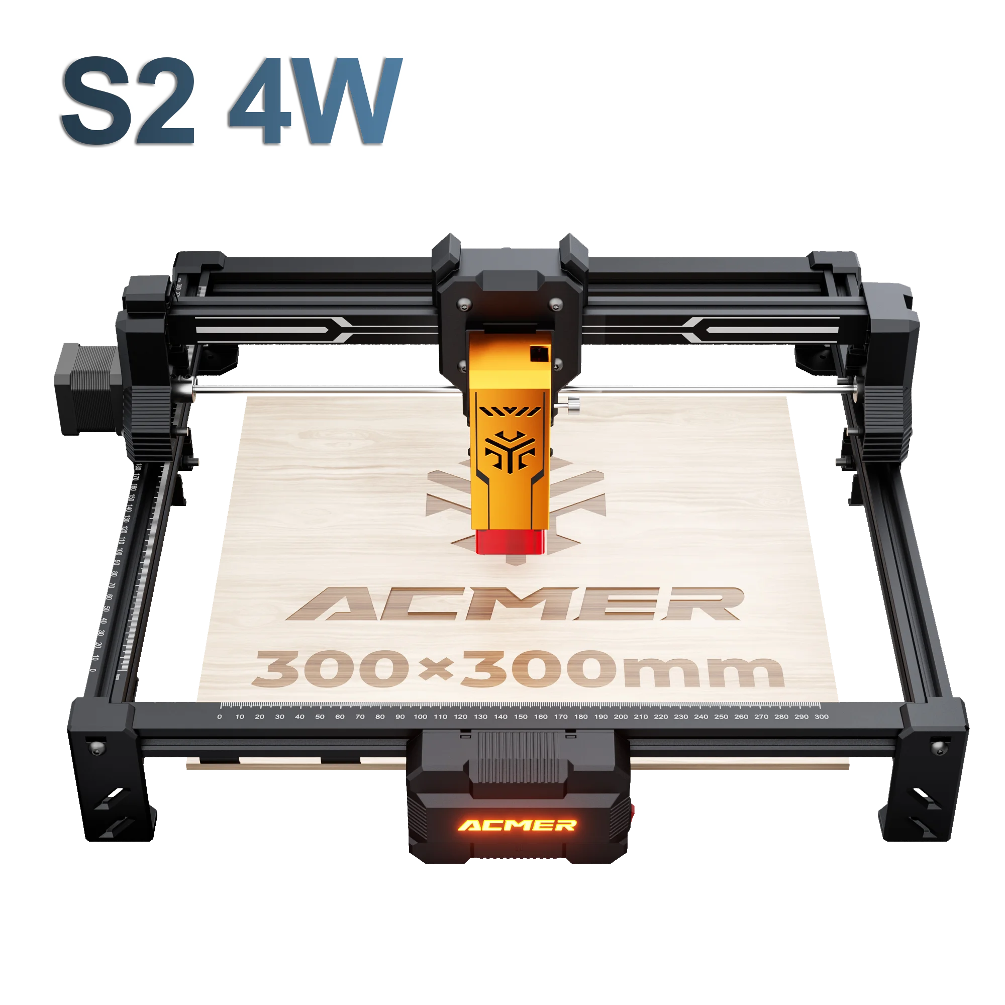 ACMER S2 12W 7W 4W Lasergravierer und Schneidemaschine Werkzeug CNC-Arbeitsbereich 300*300mm für gravierbares Sperrholz-Acrylleder