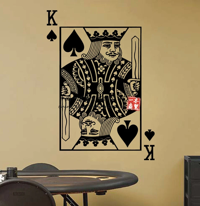 Re Di Picche Carta Da Gioco Poker Blackjack Adesivo Da Parete In Vinile Decalcomania