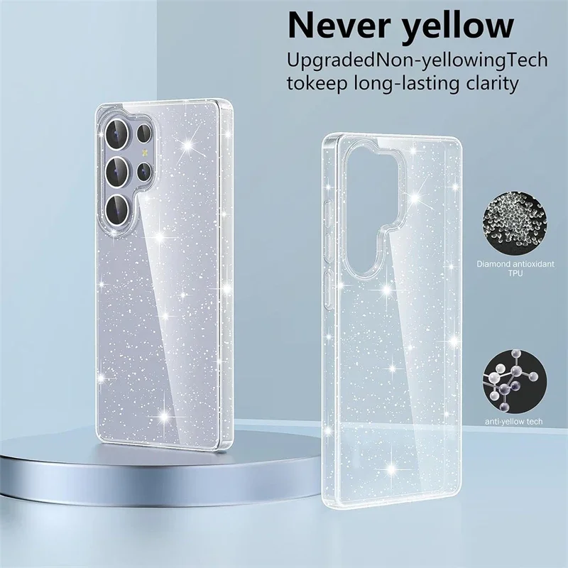 Glitter Bling Sparkle Clear Soft Case - Women and Girls s Cover Accessory