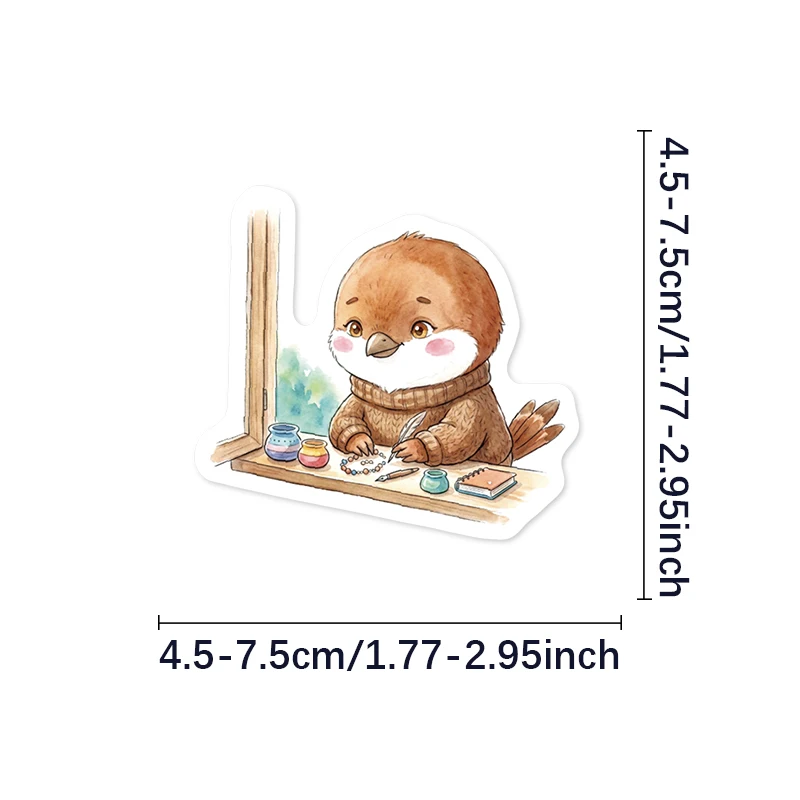 56개의 수채화 스타일 동물 그래피티 스티커, 물병, 노트북, 휴대폰 장식, 여행 가방, 스케이트보드, 기타, 선물 상자, 파티 장식, 명절 선물에 적합