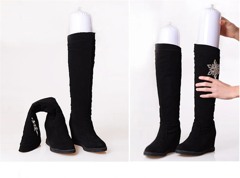2Pcs Nützliche Kunststoff Schuh Aufhänger 50cm 32cm Aufblasbare Frauen Lange Stiefel Schuhe Ständer Halter Bahre Unterstützung Former schuh Bäume – Detail 4
