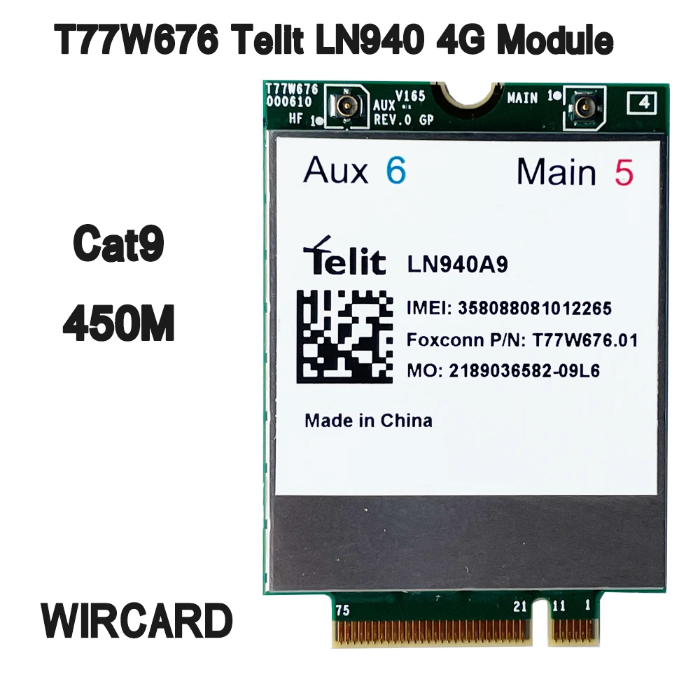 

T77W676 Telit LN940 X12 LTE 4G WWAN M.2 450 Мбит/с LTE модем для ноутбука USB адаптер