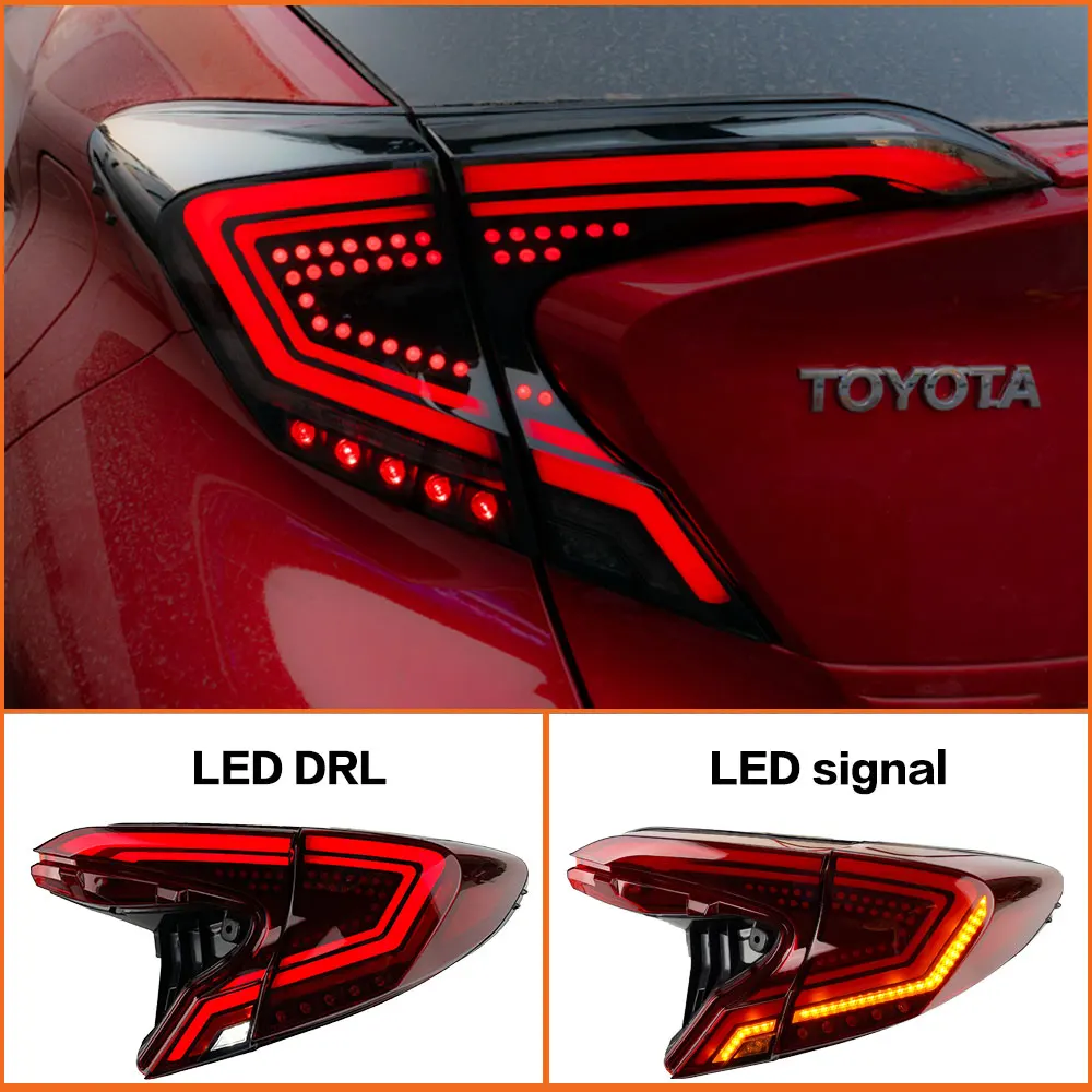 

Задние фонари для Toyota C-HR CHR 2018-2021 DRL, задний фонарь, динамический сигнал поворота, тормоз, задний фонарь заднего хода, Основные аксессуары