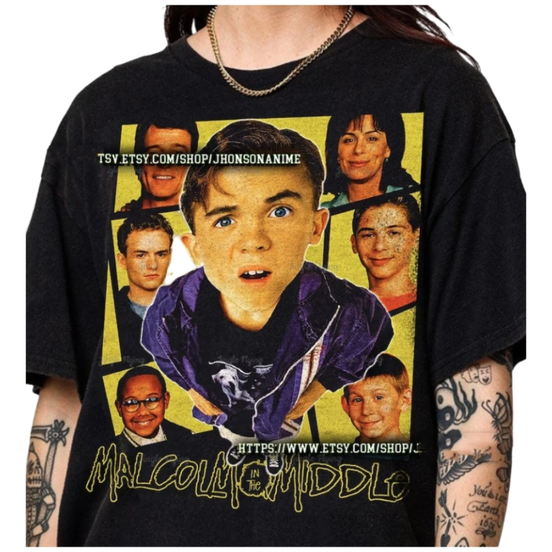 Ограниченная партия, Винтажная Футболка Малкольма в середине, подарок для женщин и мужчин, футболка унисекс