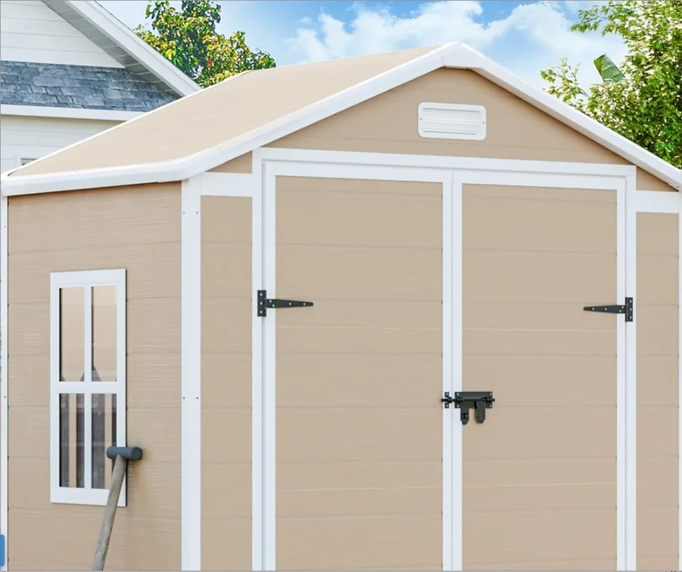 Waterproof Outdoor Storage Shed with Lockable Doors