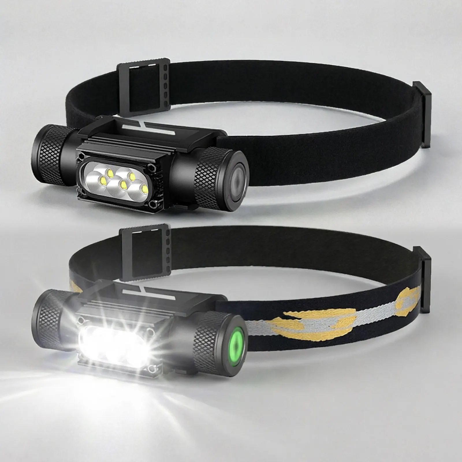 SOLOLANDOR Mini LED Headlight White Flashlight Use 18650 Battery Memory Headlamp Type-C USB Head Light Lamp Fishing Flash Torch