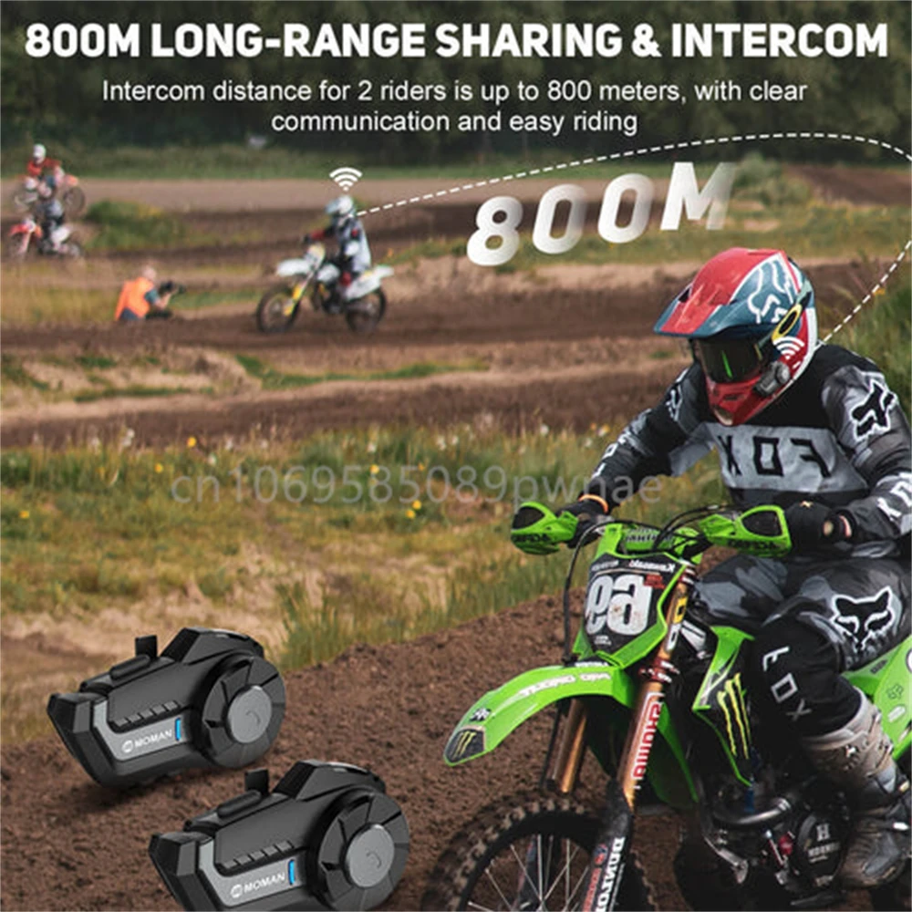 Фото Беспроводная Bluetooth-гарнитура SYNCO MOMAN H2 Pro, гарнитура для мотоциклетного шлема, беспроводные наушники для велосипеда, водонепроницаемый видеорегистратор с Wi-Fi №2