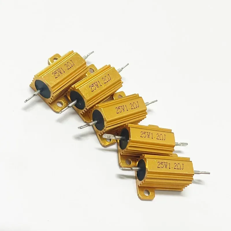 RX24-25W/20W Gold Aluminum Resistor 1R 2R 3R 4R 5R 6R 8R 10R 20R 30R 100Ohm 1PCS wirewound resistor