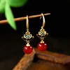 New Chinese Fashion Natural Jade Pendant Stud Earrings for Women Retro Design Small Luxury Jewelry Painted Enamel Elegant Gifts 4