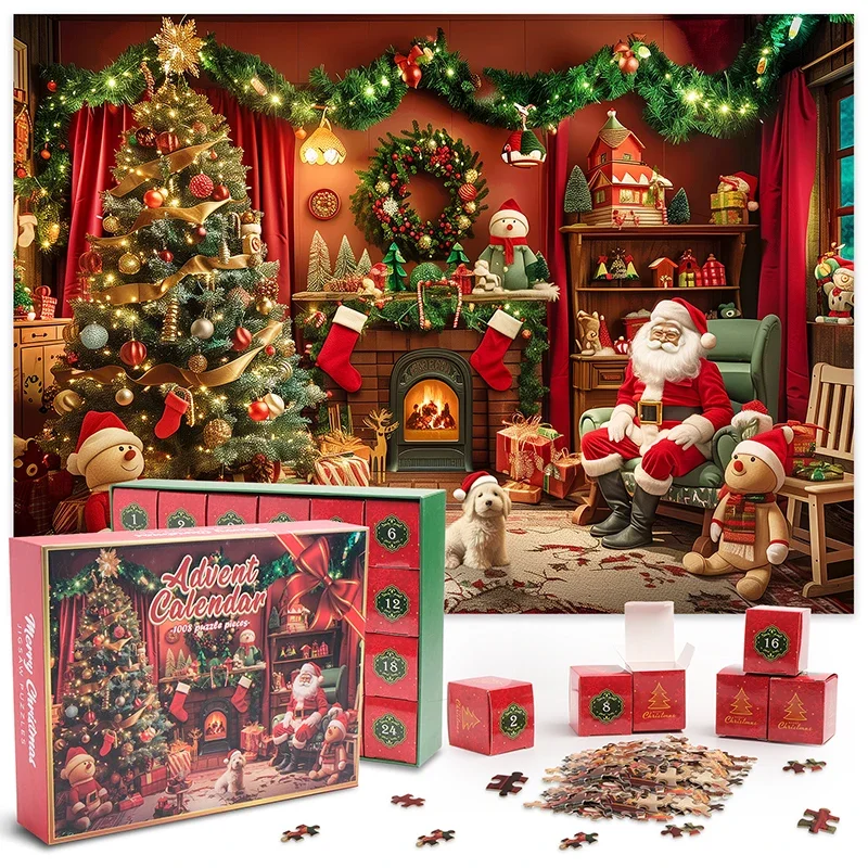 Advent Calendar 2024 Christmas Jigsaw Puzzle, 24 Boxes 1008 Pieces
