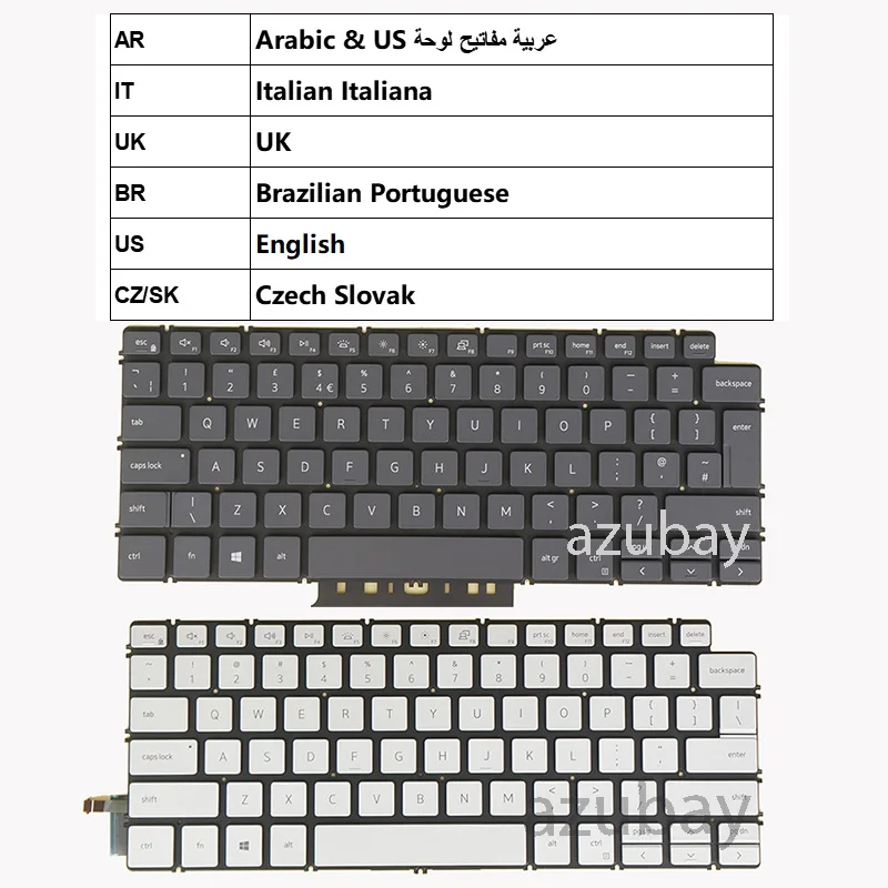 

Backlit Keyboard for Dell Inspiron 7391- 7390 2 in 1 06CDC0 06WM06 0NWD23 Arabic Italian UK US Czech Slovak Brazil Portuguese