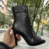 New Women's Ballroom Jazz Latin Shoes Party Lady Sexy Black Zipper Stilettos High Women for Dance Heels Boots Shoes Plus Size - Image 5