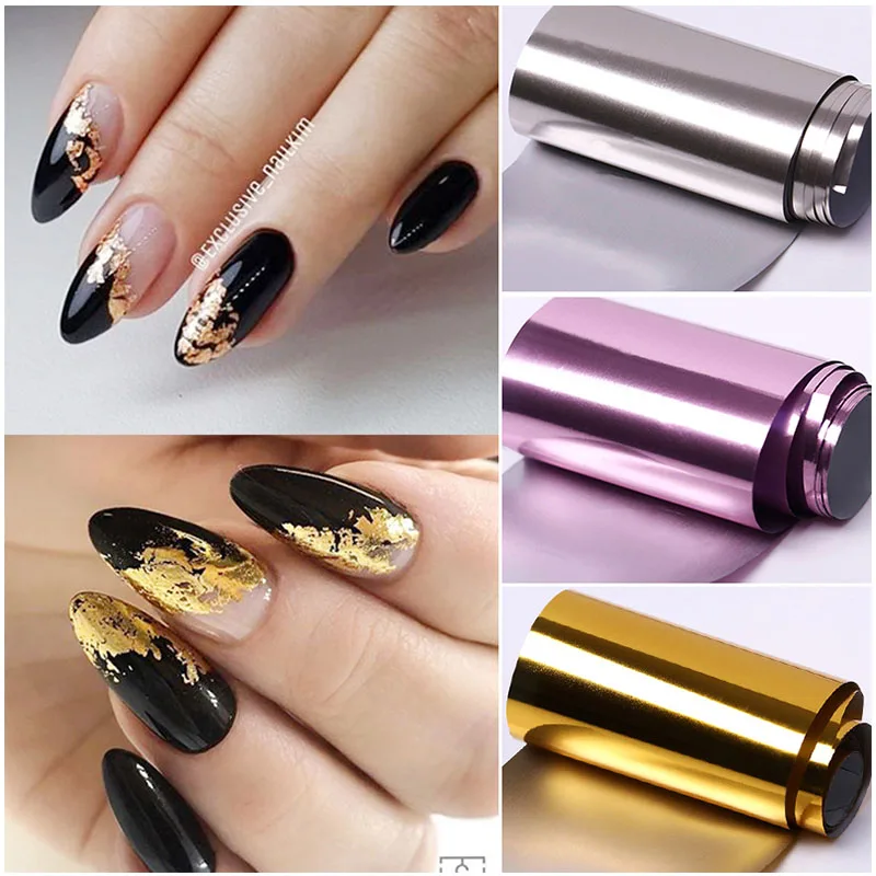 1 Roll Pink Gold Sliver Nail Foils Sparkly Sky Glitter Nail Art Transfer Stickers Slider Paper Art Manicures Decoration New Nail Stickers Nail Art Decoration Nail Decals