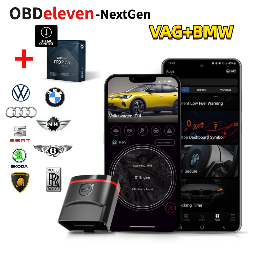 OBDeleven OBD11 NextGen Ultimate /Pro Optional OBD Eleven Pro Volkswagen  BMW VW/Audi/Skoda Etc Support IOS OBD OBD11 Scanner - AliExpress