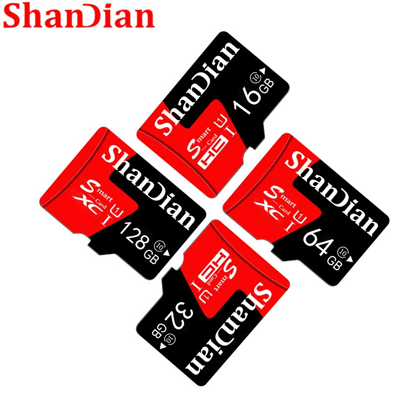 SHANDIAN 메모리 카드, 256GB 스마트 SD 카드, 512GB 플래시 카드, 128GB 메모리, 마이크로 SD TF/SD 카드, 64GB 선물, 클래스 10 UHS-1, 32GB, 16GB