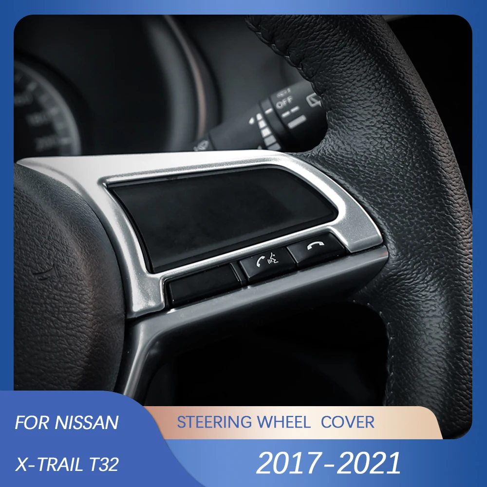 닛산 X-trail T32 Rogue Note Qashqai J11 Versa Juke Micra Kicks Leaf Sentra 2017-2021 스티어링 휠 스위치 버튼 커버