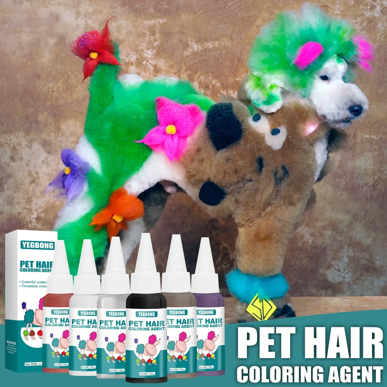 Semi-permanent Animals Grooming Coloring Dyes Pigment Agent Supplies Pet Hair Dye Cream Dog Cat Bright Color Lasting superior solid watercolor paint set pigment 18 25 33 42 color basic glitter brush drawing painting outdoor travel supplies