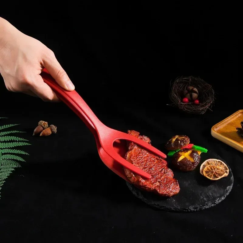 2 In 1 Kitchen Utensils Shovel Clip Silicone Grip Flip Tongs Egg Steak Spatula Tongs Clamp Pancake Fried Turners Cooking Tool Kitchen Accessories