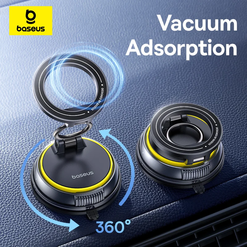 Baseus Magnetic Car Phone Holder Vacuum Suction Cup Stand 360° Rotation Мagnet Holder For iPhone Gym/Driving Vacuum Phone Stand