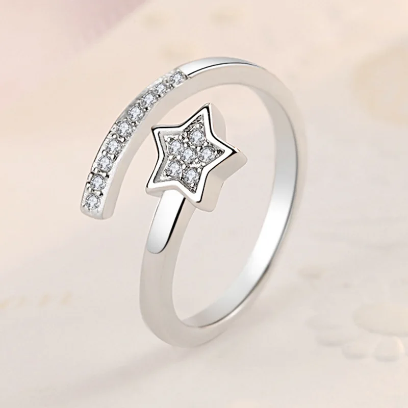 New Silver 925 Ring Stackable Infinite Heart Daisy Flower