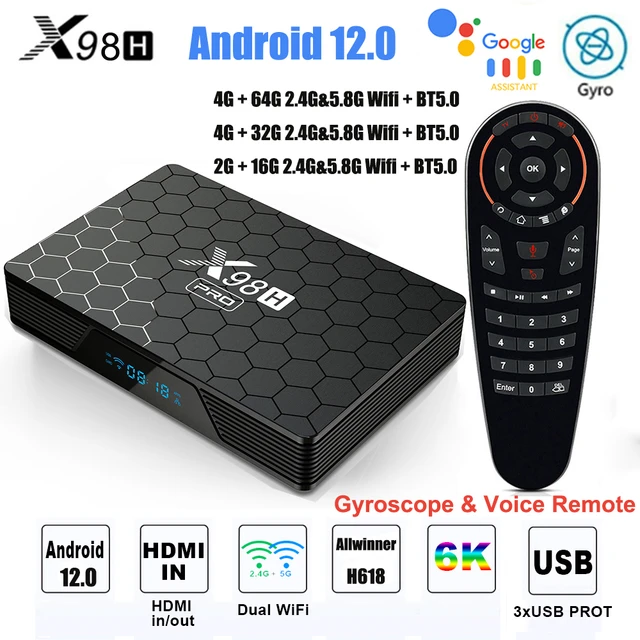  Android TV Box 11.0 4GB 32GB Decodificador Smart TV Box Amlogic  S905W2 USB 2.0 1080P Ultra HD 4K HDR H.265 AV1 WiFi 2.4G 5.8GHz BT 5.0 with  Wireless Backlit Mini Keyboard : Electronics