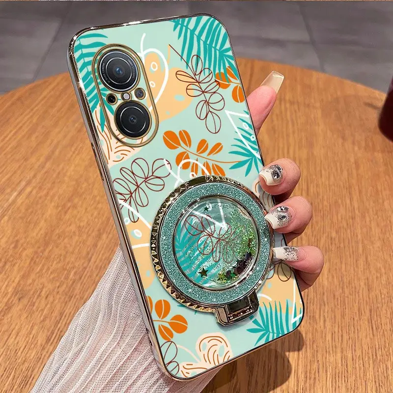 Nova Line Leaf Plating Phone Case - Elegant Protective Cover