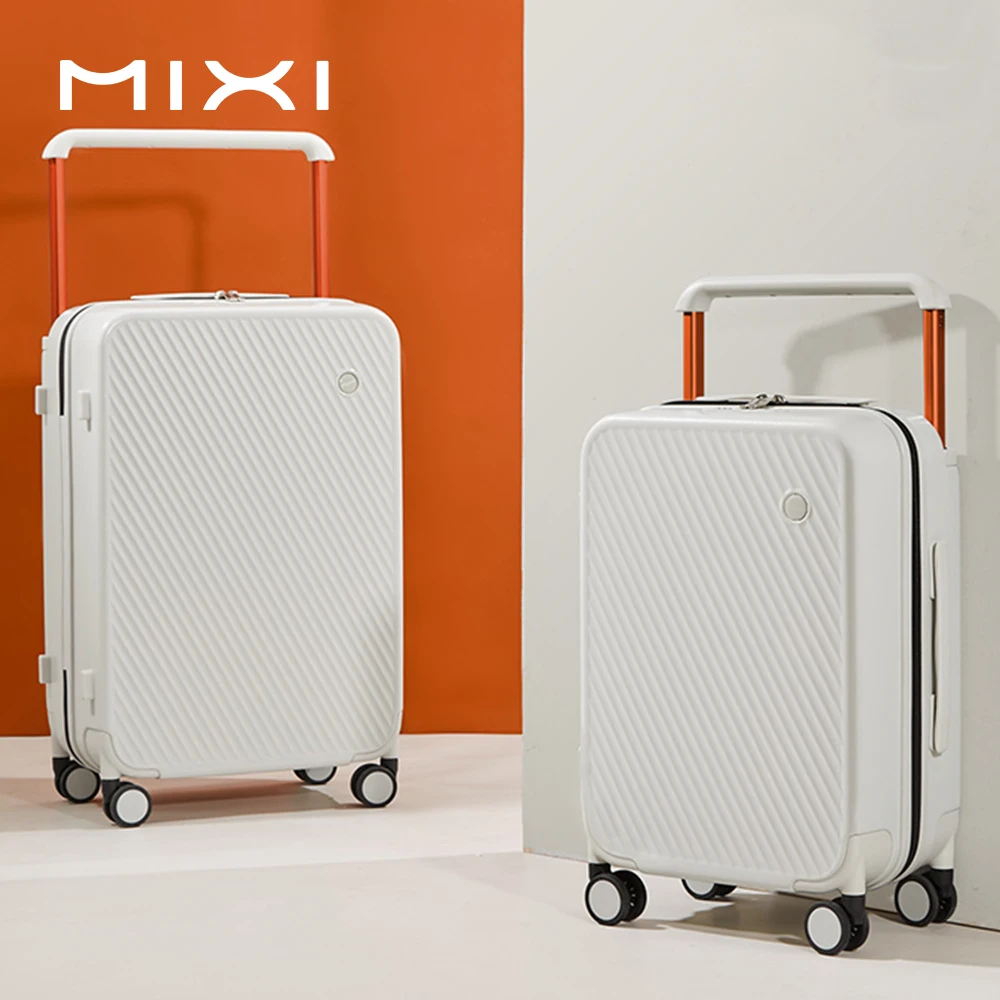 Mixi Gorgeous Wide Handle Suitcase 24" Travel Luggage Rolling Wheels Women Men 20" Carry On Cabin Hardside Patent Design M9276 2