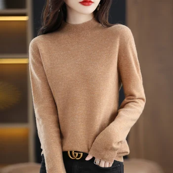 Cashmere Sweater Female 100% Merino Wool Winter Women Knitted Femme Pullover Top Winter Warm Women's 2024 New 1
