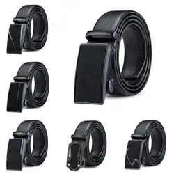 Luxury Automatic Belt Men Leisure Business Male Belts Metal Alloy High Quality Lychee Pattern Strap Adjustable Waistband 120cm