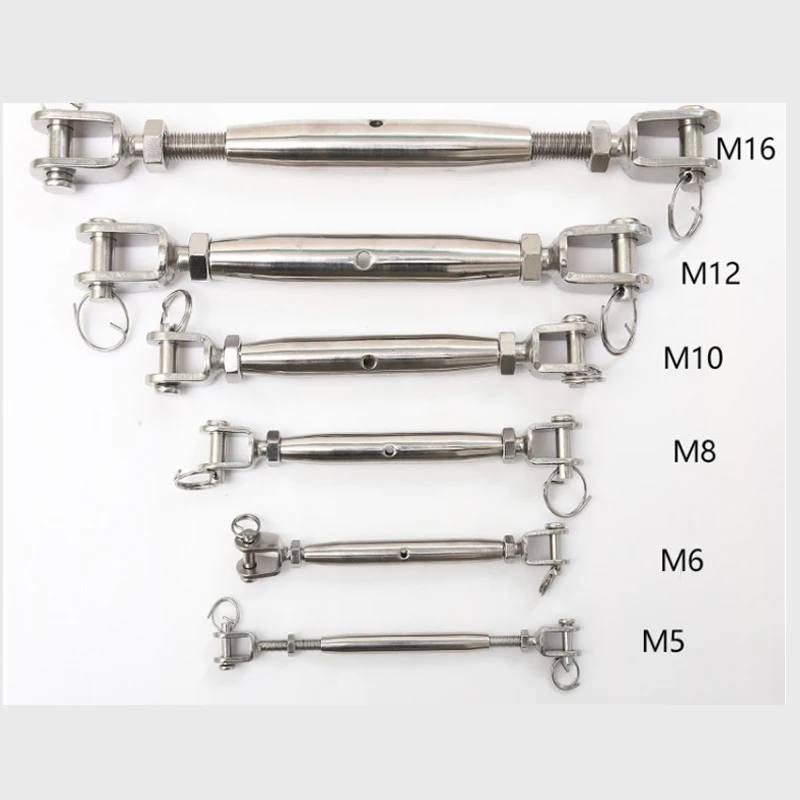 Marine Sailboat 316 Stainless Steel Rigging Screw Closed Body Jaw Turnbuckle,Wire Rope Tensioner Length Adjuster Clamps M5-M16
