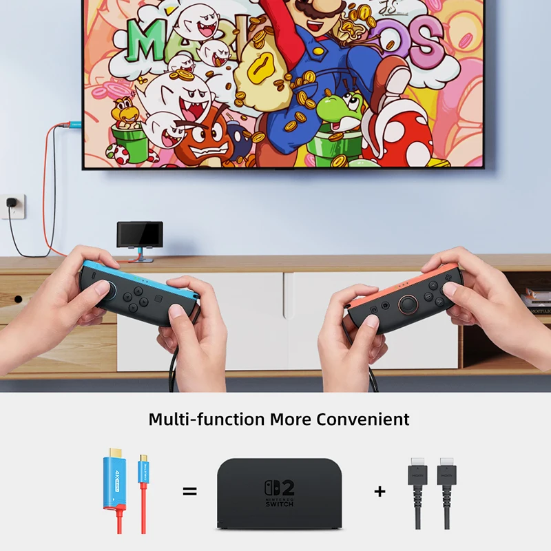 CABLETIME PD 100W USB C-HDMI 케이블 4K@144Hz 타입 C-HDMI 케이블 어댑터 스위치 2/1용 완벽한 닌텐도 스위치/OLED
