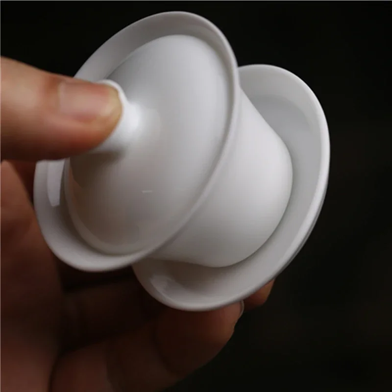 Tea Set Mini 50ml Gaiwan For Tea Solid White Porcelain Tureen With Lid Teaware Travel Kung Fu Tea Set Chinese Cup Small Bowls Chawan