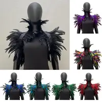 Adjustable Feather Shawl Feather Shrug Shawl Cape for Cosplay Party Stage Performance Adjustable Retro Collar Dancer Costume 1