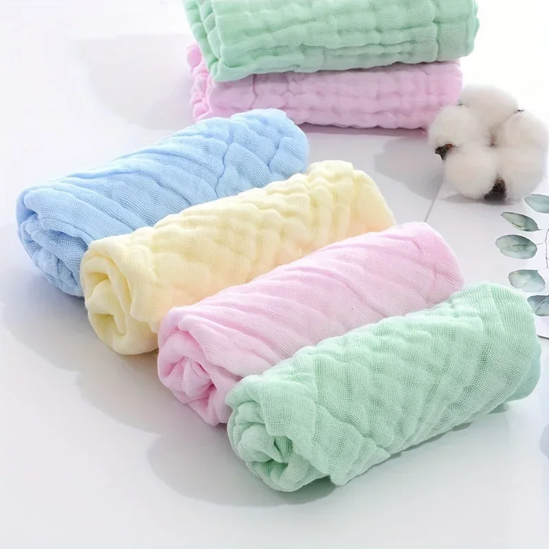 30*30CM 6Layer Soft Cotton Gauze Baby Cotton Cartoon Face Towel Children's Square Handkerchief Saliva Towel