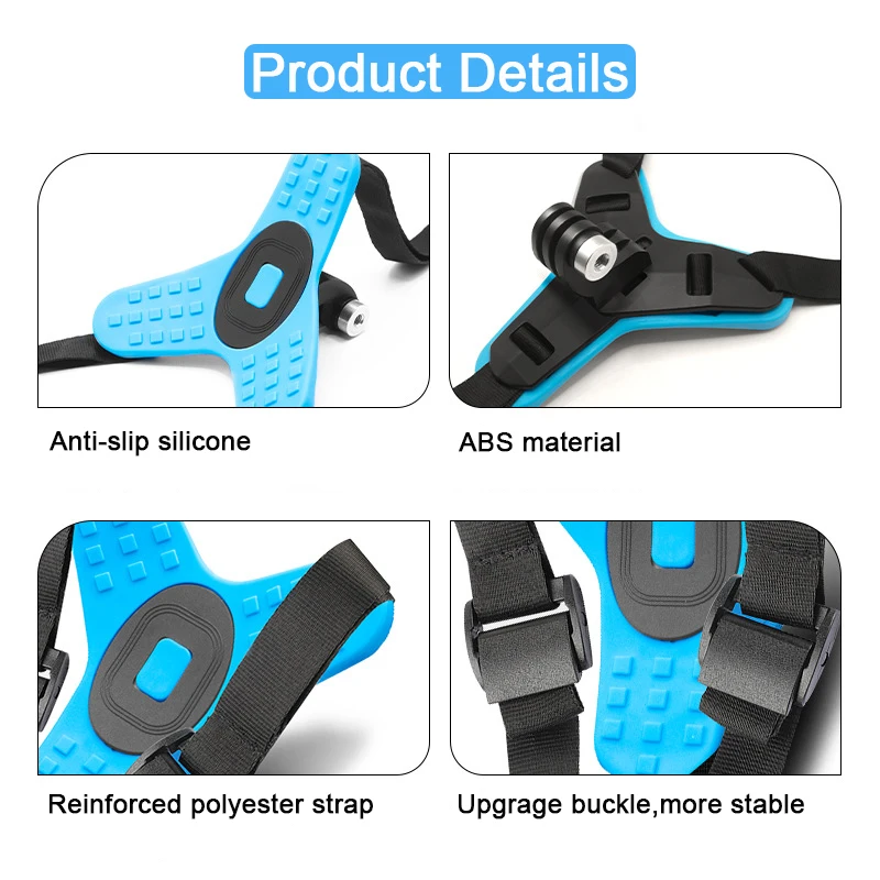 Support menton casque moto pour GoPro DJI Insta360 - Sangle caméra action