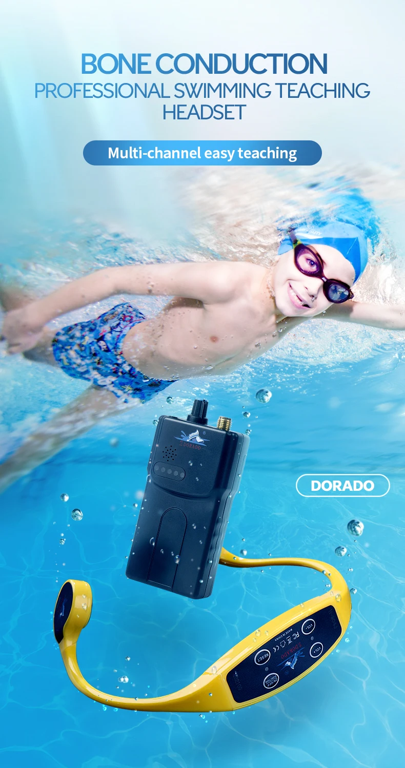 水泳トレーニング送信機イヤホン通信Ipx-8防水水中骨伝導
