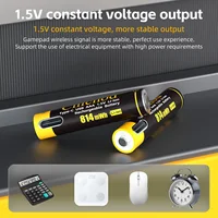 Chicnod AAA Rechargeable Battery 1.5V 814mWh USB Type-C Li-ion Battery Built-in Charging Port Long Lasting Battery Pack 4