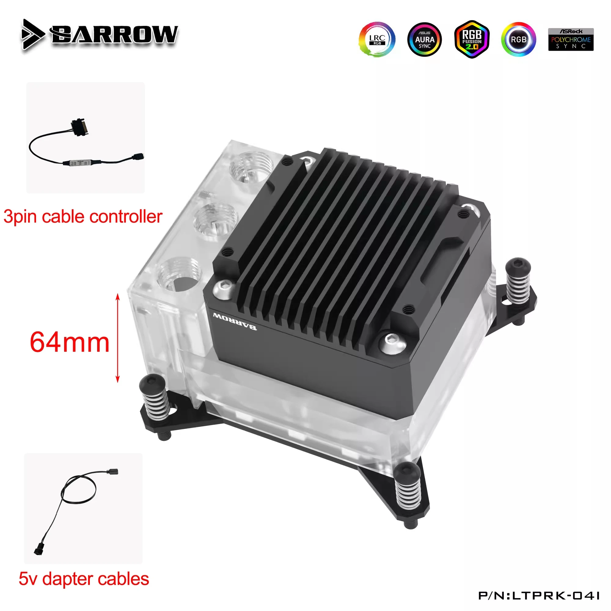 Barrow CPU Water Block with Integrated Pump Reservoir POM