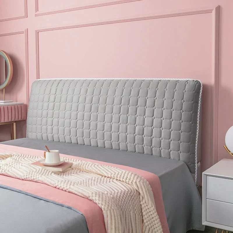 Velvet Headboard Cover Bed Headboard Cover Nordic Solid Color Quilted All-inclusive Thicken Multiple Sizes