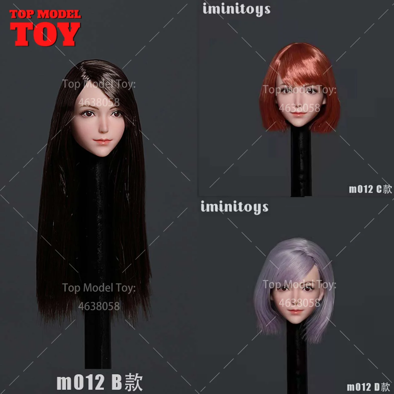 

Iminitoys M012 1/6 Scale Anime Girl Head Sculpt Carving Model Fit 12" Female Soldier TBL Pale Action Figure Body Dolls In Stock