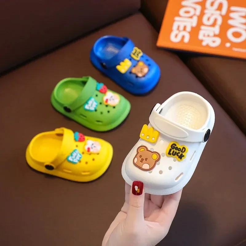 Summer Children Slippers Cartoon Sandals Baby Kid Cool Sports Slippers Boys Girls Cute Shoes Non-slip Garden Cave Beach Shoes