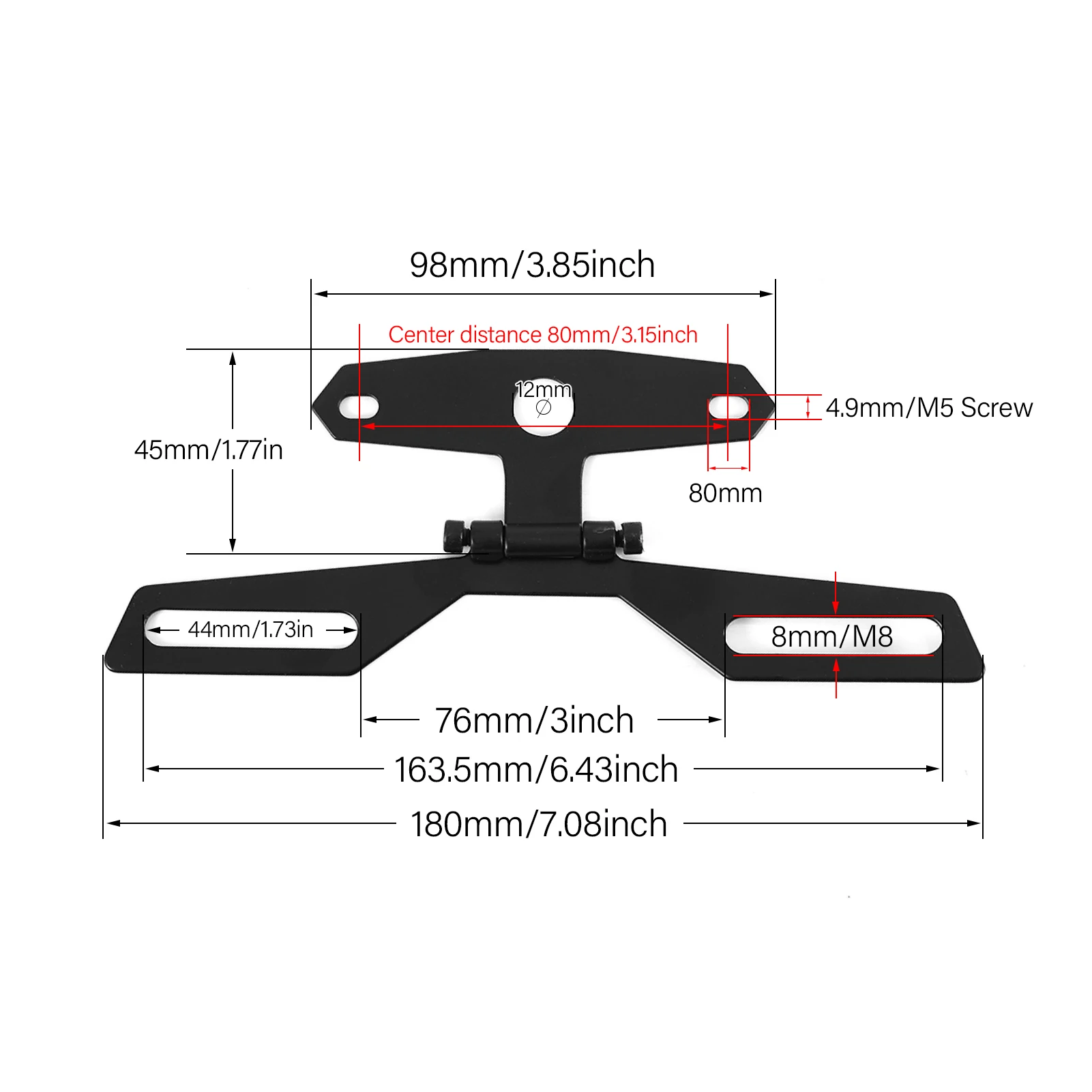 Motorcycle License Plate Holder Folding Tail Rear Light Bracket for ATV Dirt Bike
