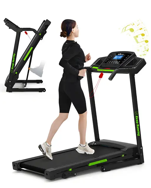 Heavy Duty Folding Treadmill for Home Gym with 3.5HP Motor, 330 lbs Capacity - Adjustable Speed, 12 Training Programs, Stainless 1