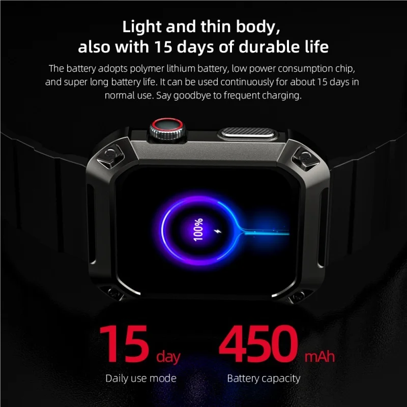 LOKMAT Ʈ ġ 5MAT  BT ȭ 1.85 &ġ ũ    ڵ  ƮϽ  smartwatch