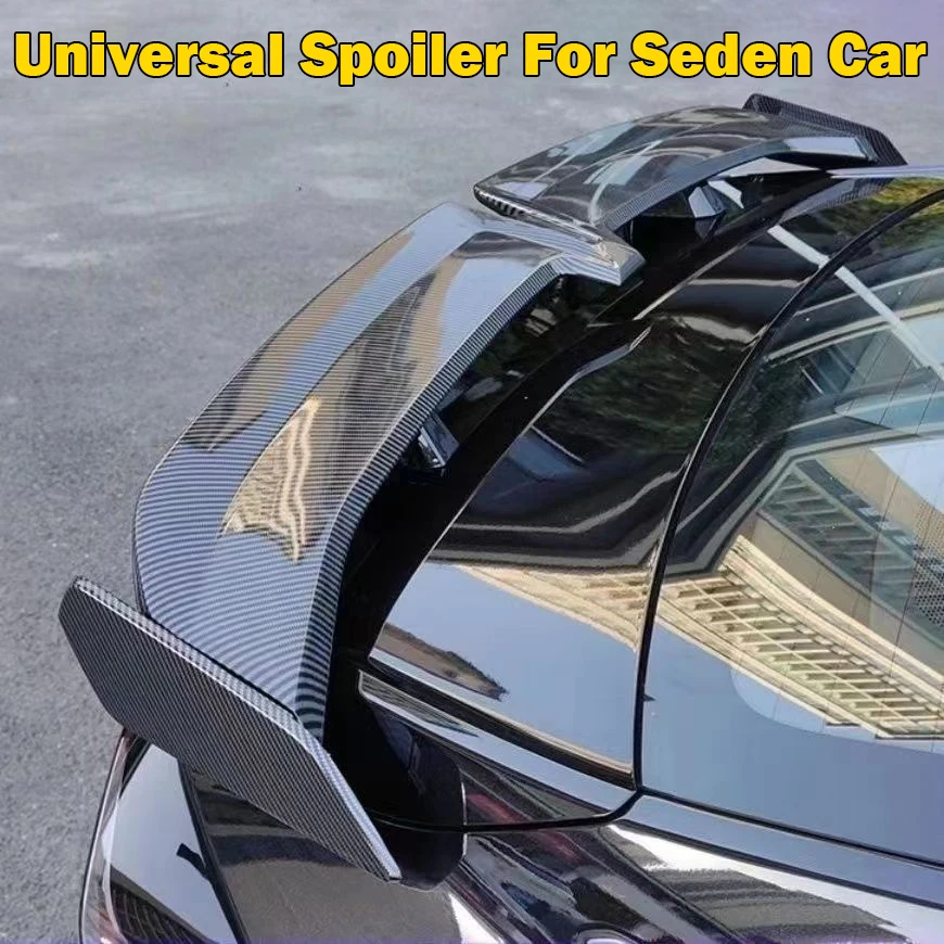 

Spoiler Universal Carbon Surface ABS Material Type Generic Car Rear Trunk Spoiler For Universal Seden Car BMW Audi Benz Toyota