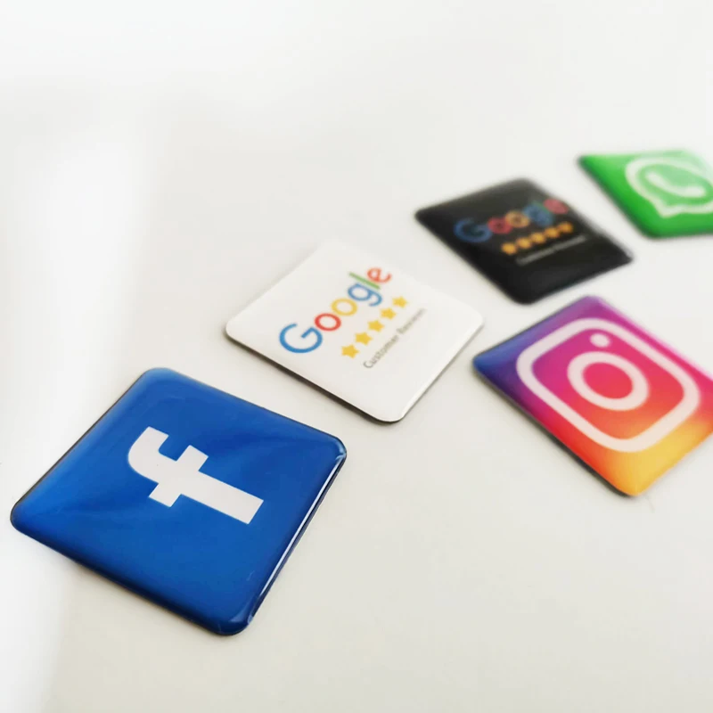 NFC Social Media Epoxy Sticker  for Google Review Instagram Facebook Card Waterproof