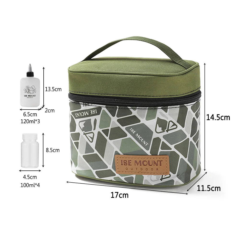 Seasoning Bottle Set Storage Bag Portable Camping Seasoning Dispenser Set Condiment Jars Organizer Travel BBQ Camping Supplies